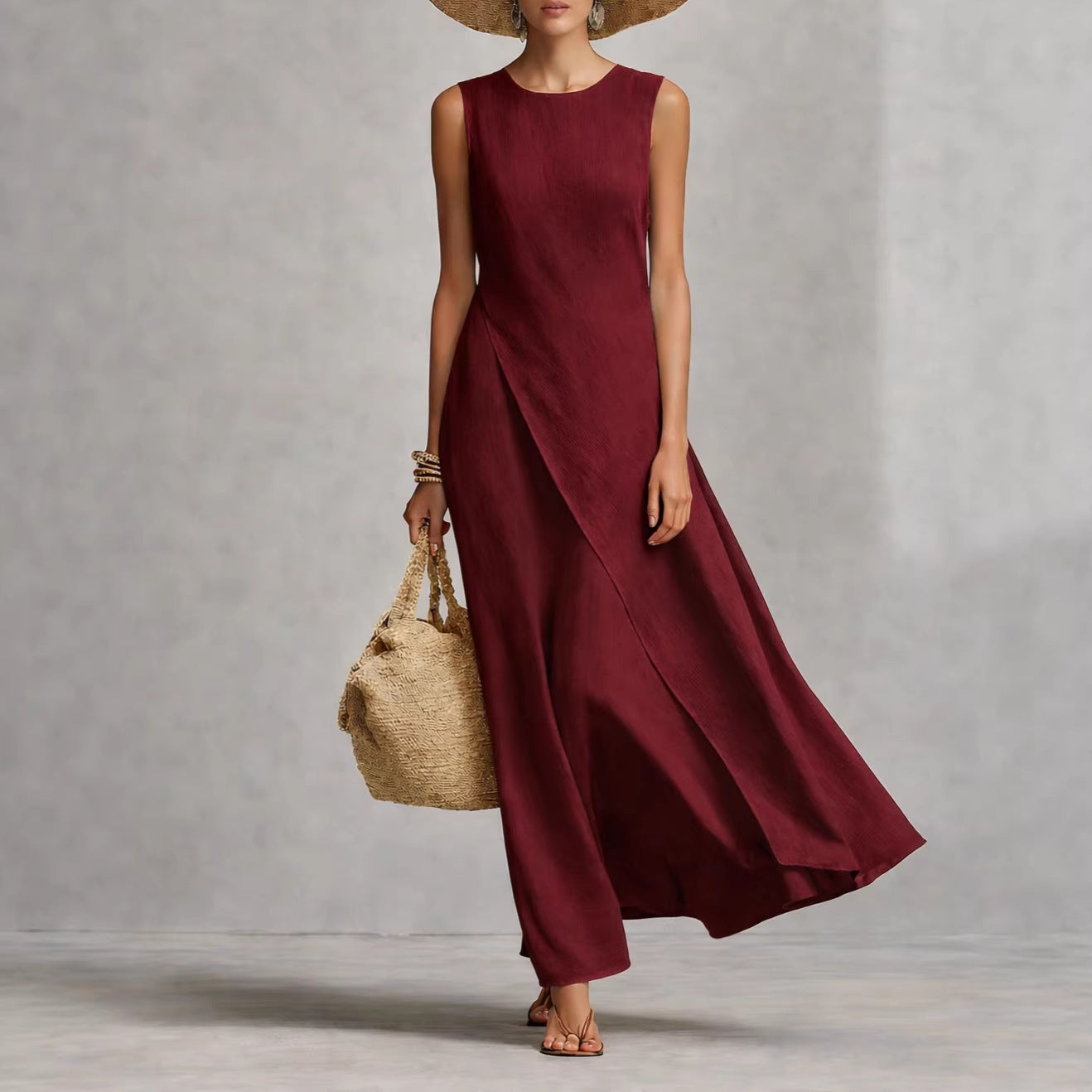 Women's Sleeveless Flared Hem Maxi Dress | 3 Colours | XS–3XL