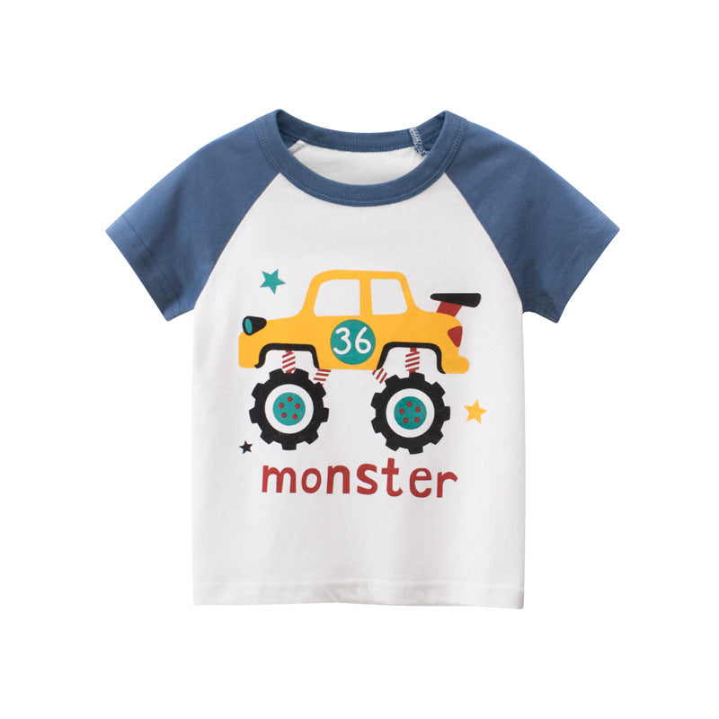 Children's Cartoon Print Short Sleeve T-Shirt | Ages 1-9