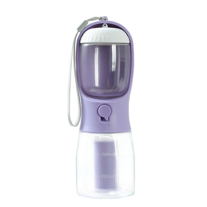3-in-1 Portable Pet Travel Bottle | Water, Food & Waste Bag Dispenser