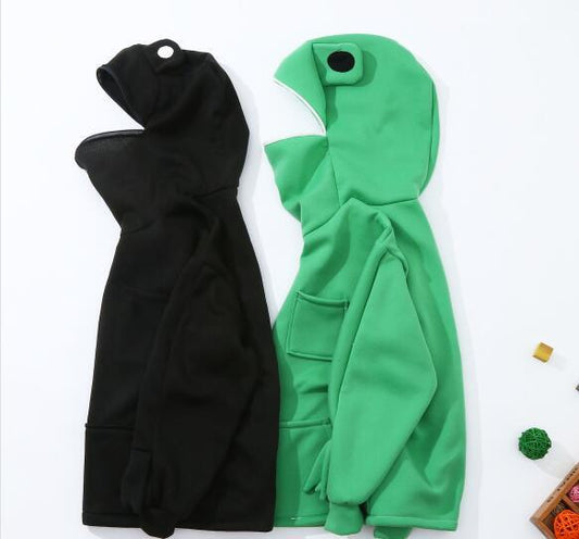 Children's Frog Hooded Fleece Pullover | Solid Colour Kids Hoodie