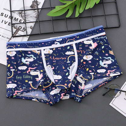 Men's Ice Silk Printed Boxer Briefs – Soft Nylon Knit Underwear 20 Designs