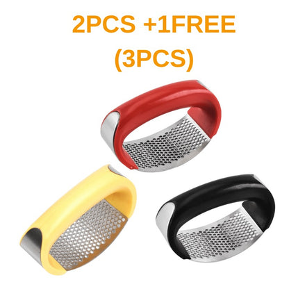 Stainless Steel Garlic Press — 304 Grade Manual Garlic Crusher with Non-Slip Handle