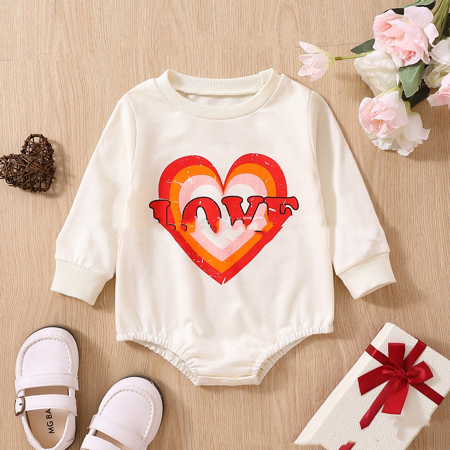 Baby Long Sleeve Cotton Romper – Soft Snap-Button Bodysuit