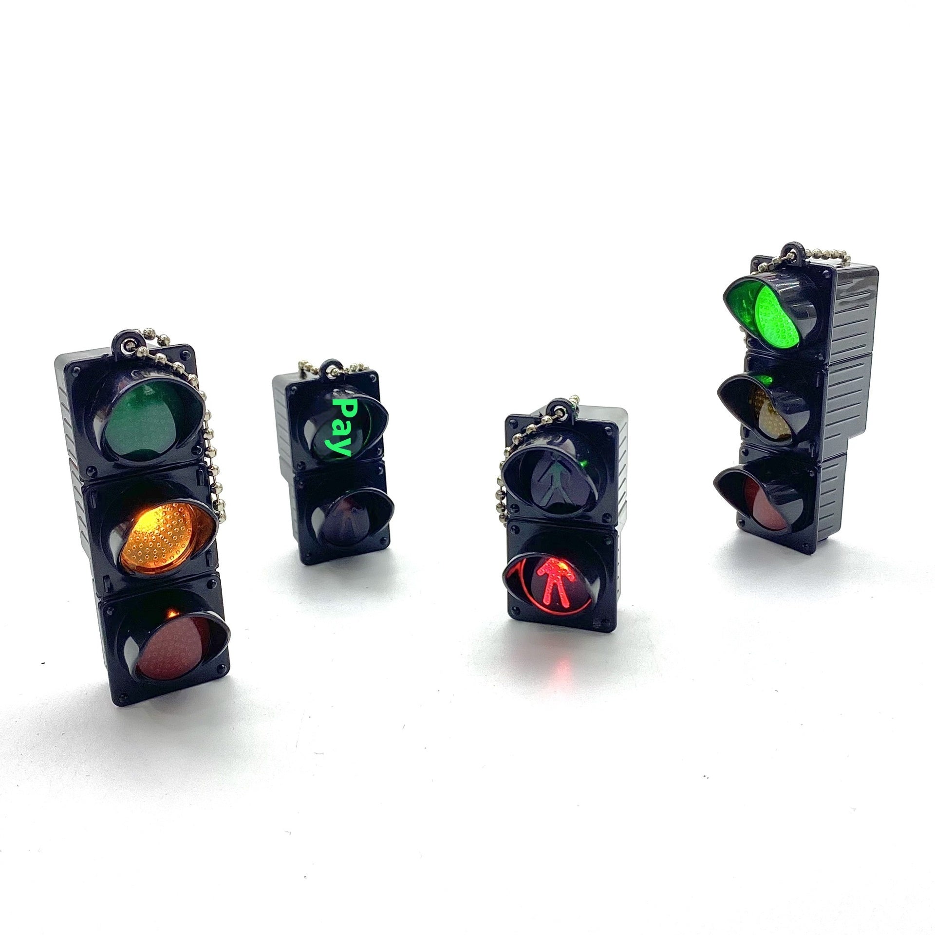 Mini Traffic Light Keychain | Novelty Plastic Pendant | 2 Designs