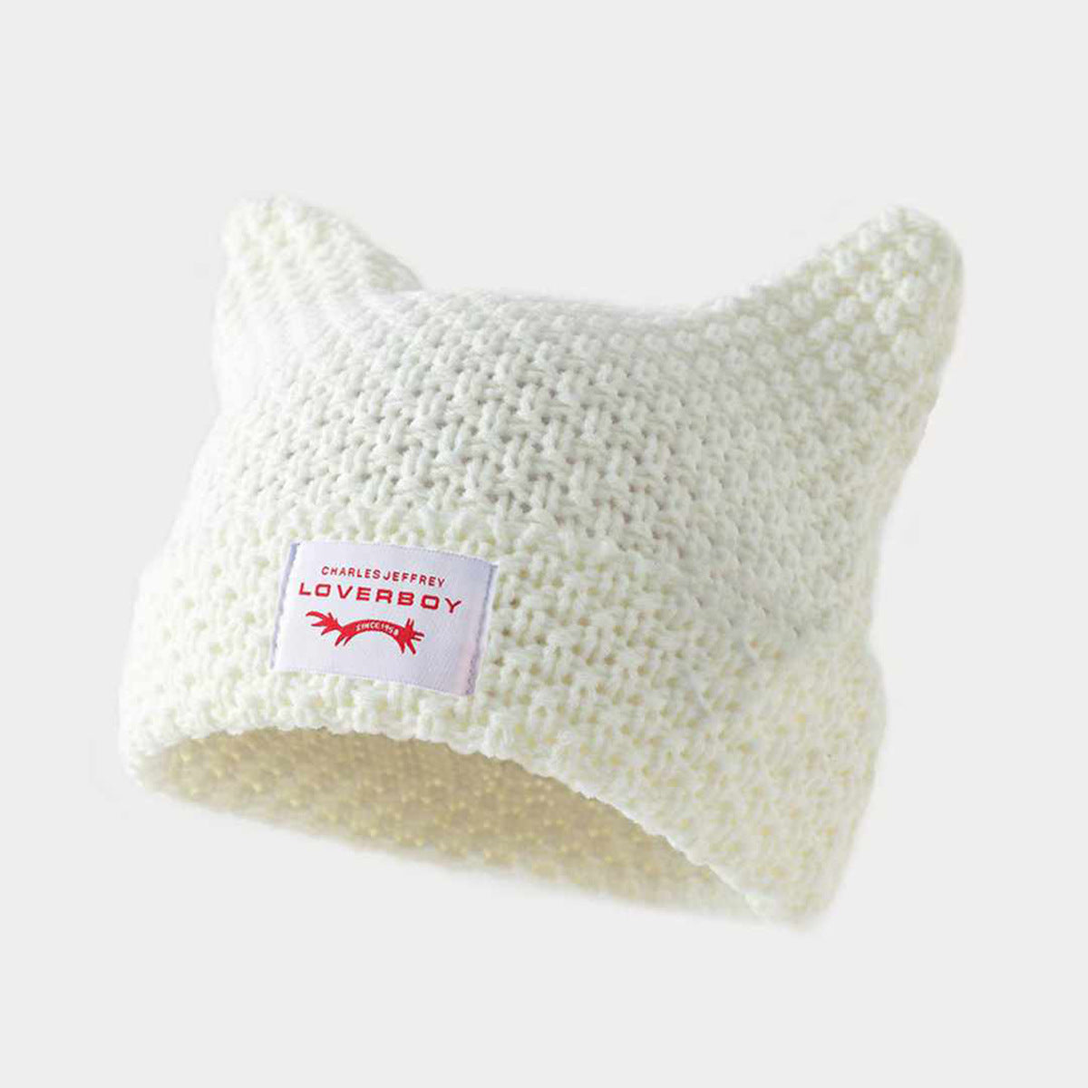 Women's Knitted Cat Ear Beanie | Striped Acrylic Winter Hat – 6 Colours
