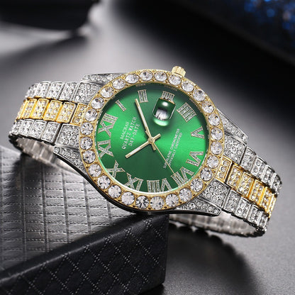 Roman Numeral Quartz Watch | Steel Band Men's Fashion Watch