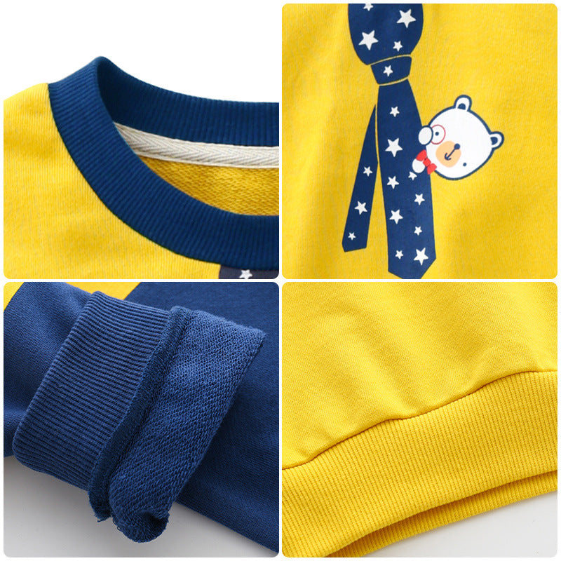 Children's Cotton Cartoon Sweatshirt | Long Sleeve Kids Top