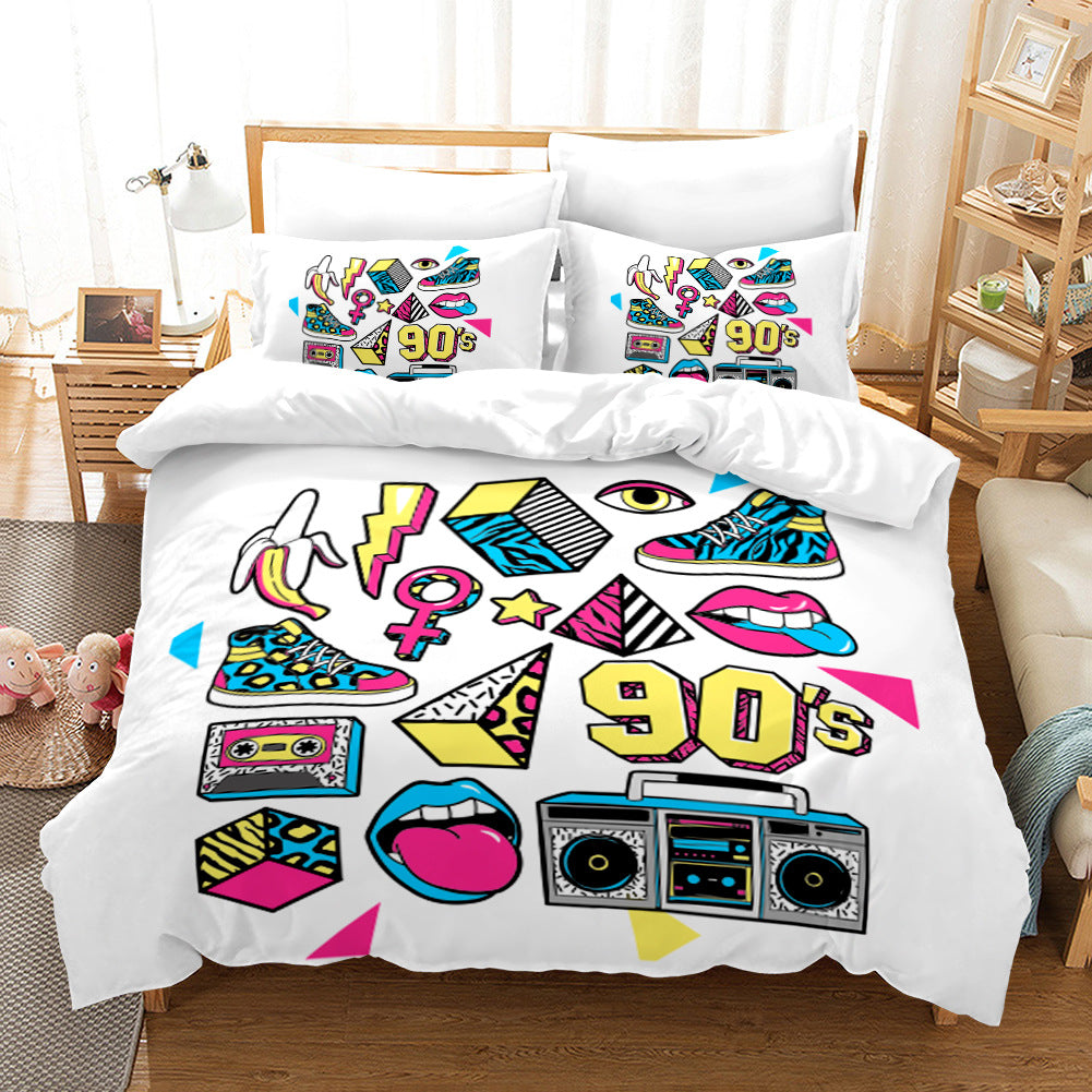Brushed Novelty Print Duvet Cover Set – 3-Piece, Dinosaur, Panda, Letter & Angel