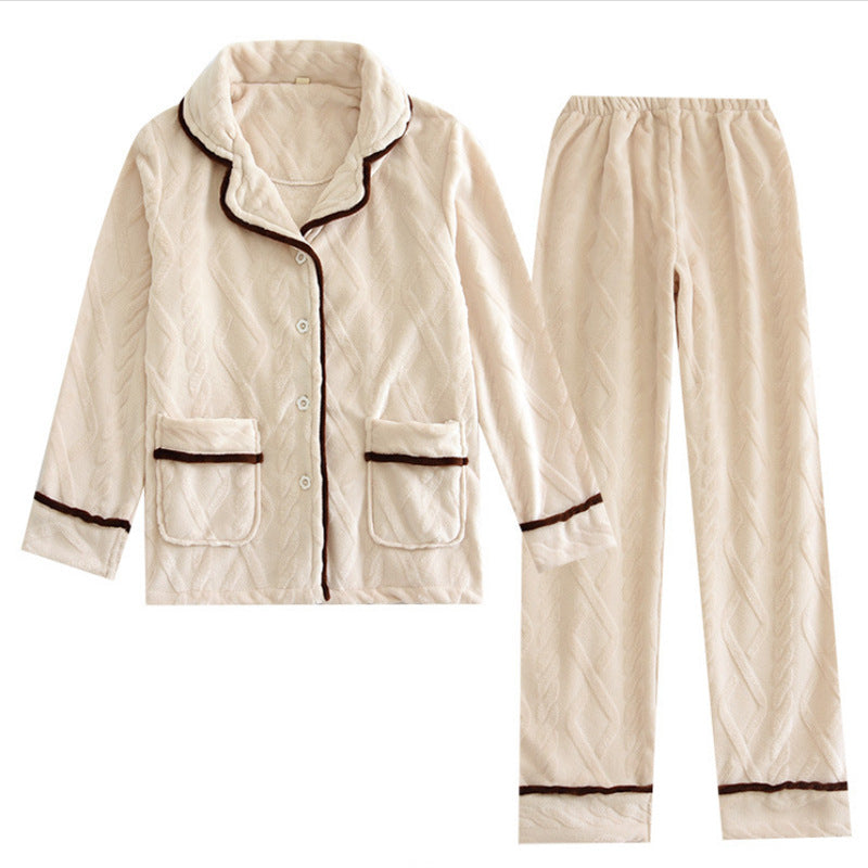 Couples Flannel Pyjama Set | Soft Polyester Autumn Winter Loungewear