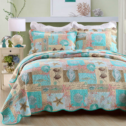 Cotton Summer Quilt Set | 3 Piece | 6 Patterns