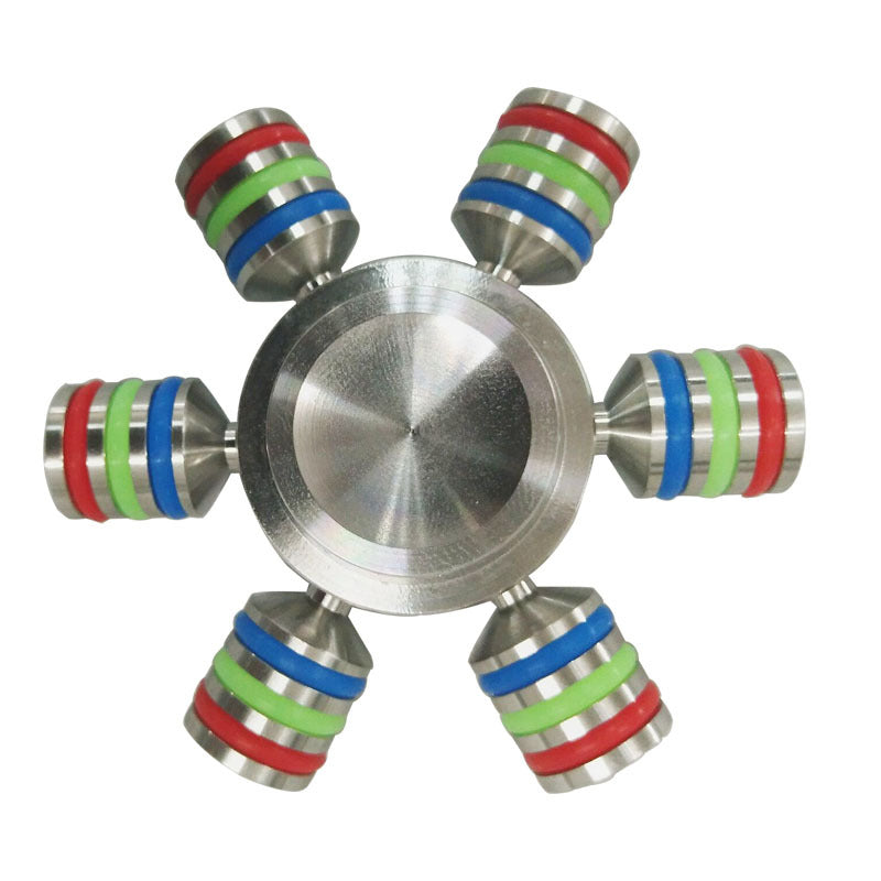 Three-Head Six-Arm Metal Gyro | Premium EDC Fidget Spinner | Silver & Gold