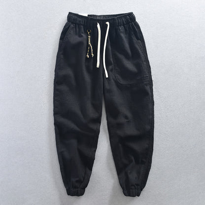 Men's Cotton-Linen Tapered Cropped Trousers | 5 Colours M-4XL