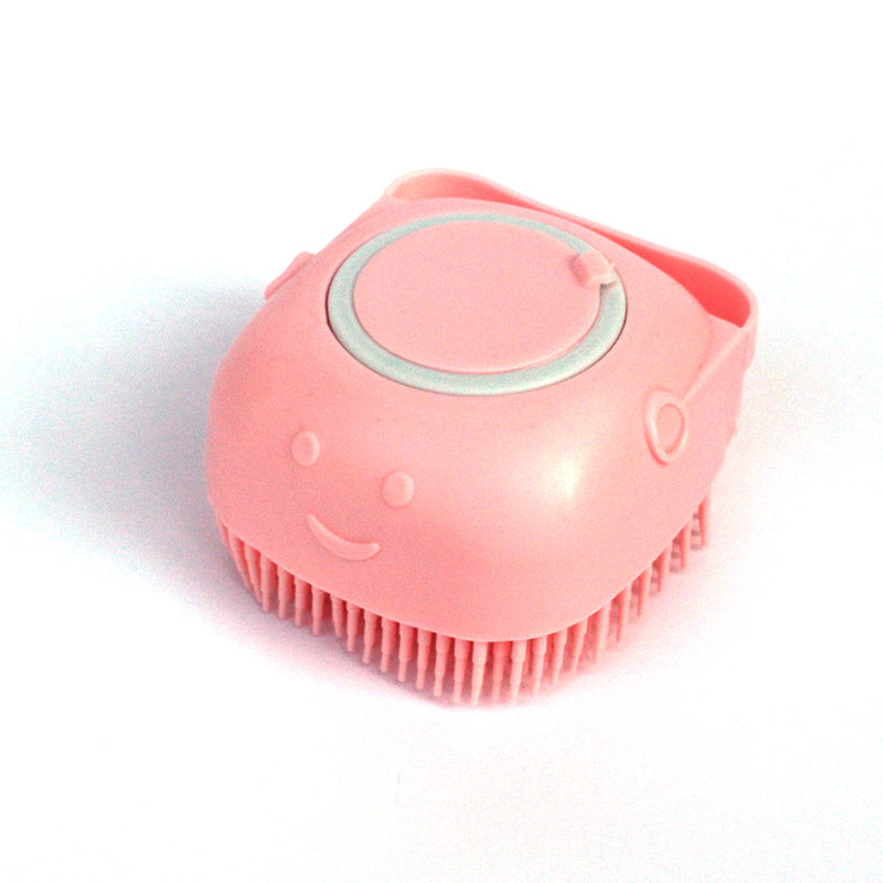 Silicone Pet Bath Massage Brush with Shampoo Dispenser | Dogs & Cats | JParker