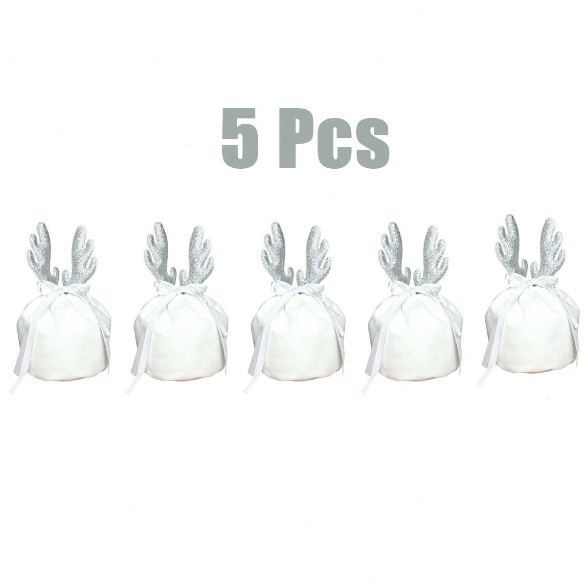 Christmas Velvet Drawstring Gift Pouches | Pack of 5