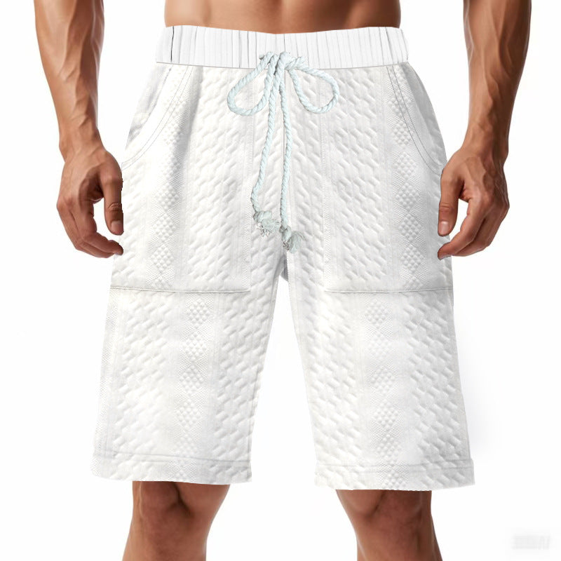 Men's Loose Fit Knitted Jacquard Shorts | Casual S-3XL