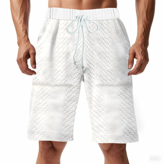 Men's Loose Fit Knitted Jacquard Shorts | Casual S-3XL