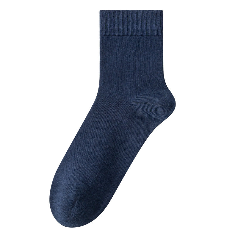 Men's 100% Cotton Mid-Calf Socks – Non-Slip Antibacterial Odour-Resistant 27 Colours