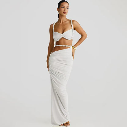 Women's Braided Bikini Set | Printed & Solid Two-Piece Swimsuit