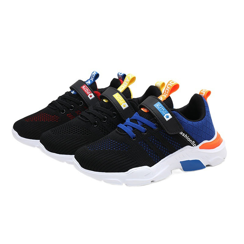 Boys' Velcro Sports Shoes | Lightweight Artificial Leather | EU 28-39