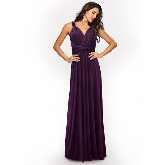 Women's Backless Bandage Maxi Dress with Lace-Up Detail
