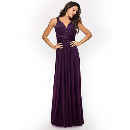 Women's Backless Bandage Maxi Dress with Lace-Up Detail