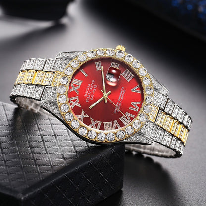 Roman Numeral Quartz Watch | Steel Band Men's Fashion Watch