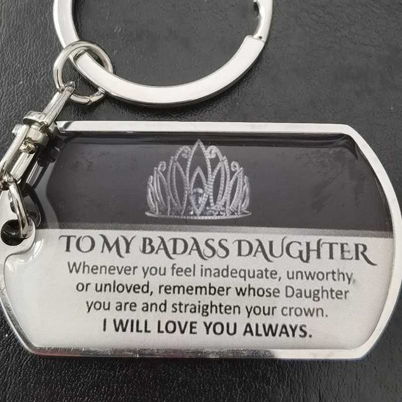 Family Sentiment Metal Keychain | Son, Daughter, Grandson Gift | JP Collections