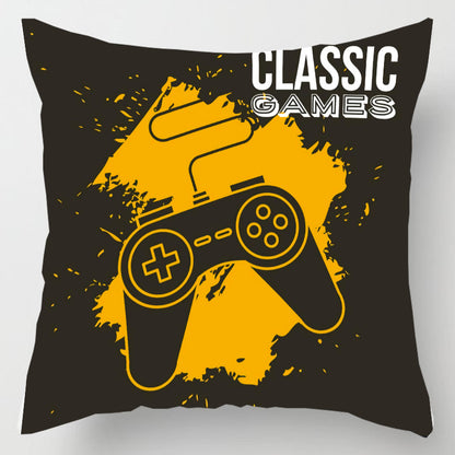 Cartoon & Gaming Print Cushion Cover 45x45cm – Peach Skin Pillowcase