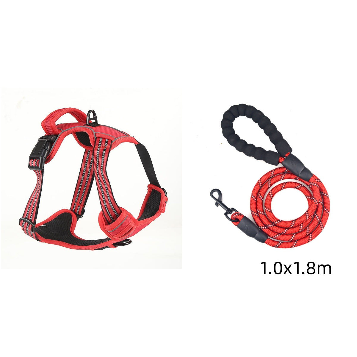 No-Pull Dog Harness – Breathable Reflective Vest | Sizes S–XL | Black, Orange & Red