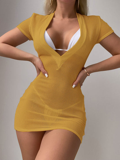 Women's Deep V-Neck Stretch Sheath Dress | 5 Colours