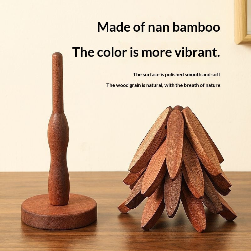 Wooden Tree Trivet & Placemat Set | Heat-Resistant | Natural Wood & Walnut
