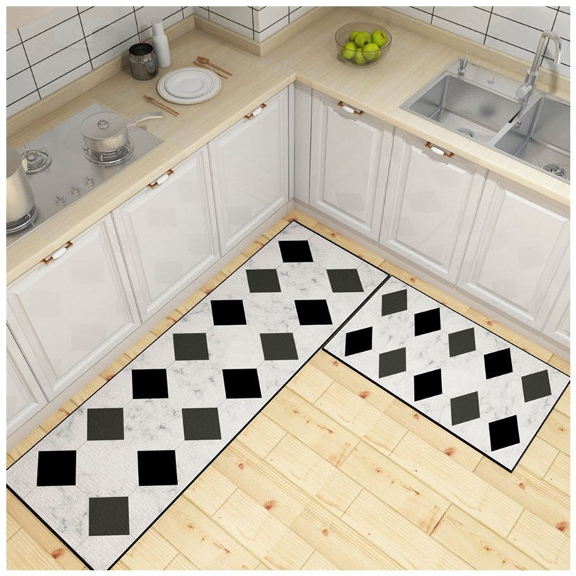 Kitchen Floor Mat | Geometric Leather Runner | 40x60cm & 40x120cm