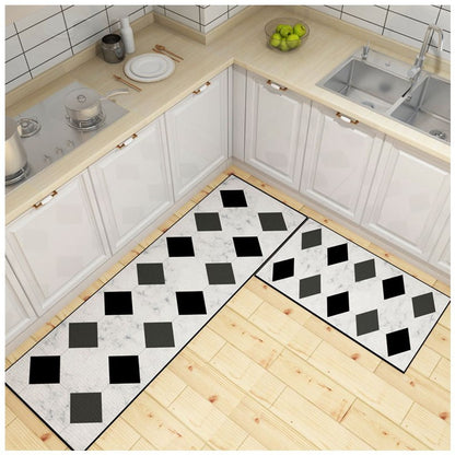 Kitchen Floor Mat | Geometric Leather Runner | 40x60cm & 40x120cm