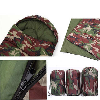 Army Green Camouflage Sleeping Bag – 170T Polyester Camping & Emergency Survival Sleeping Bag