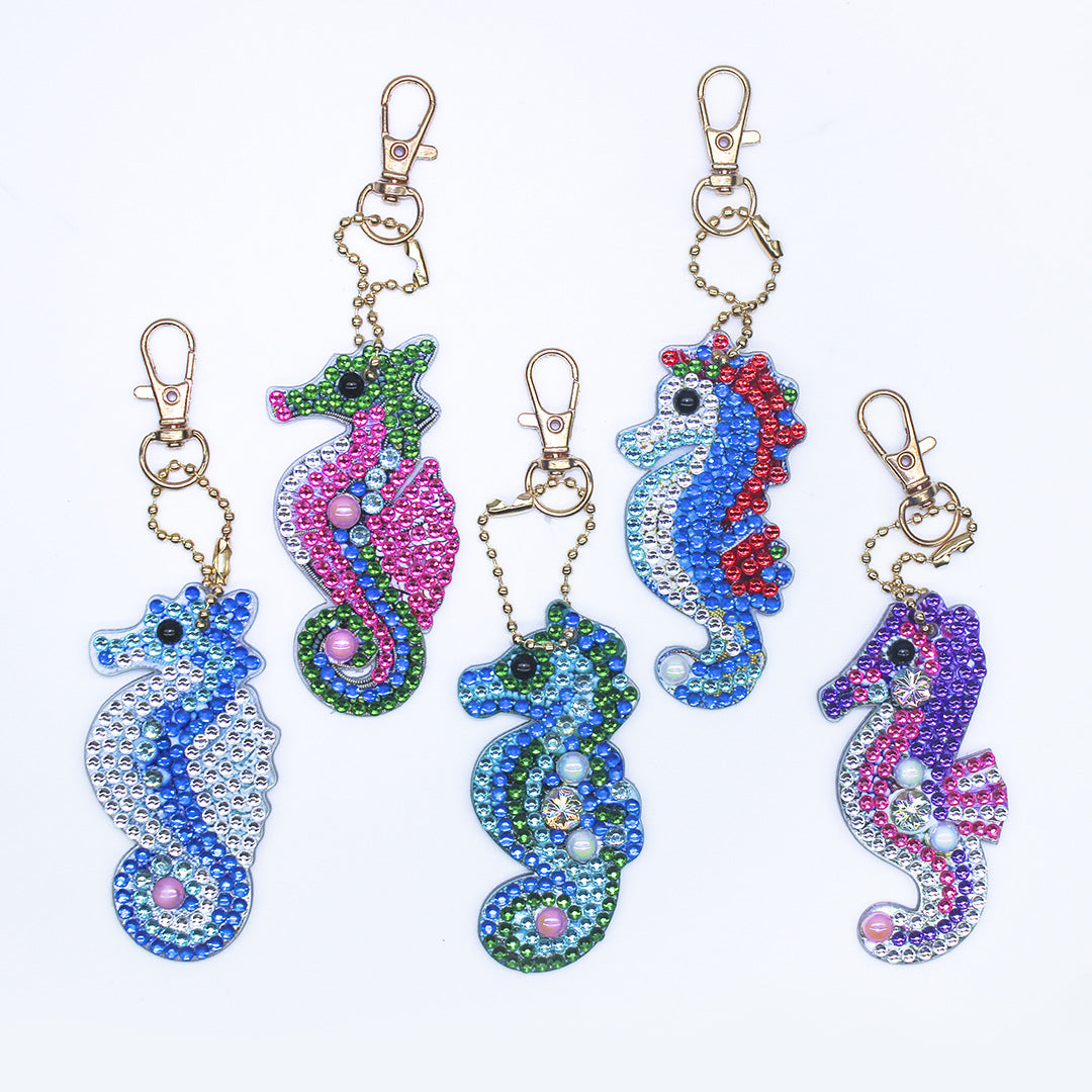 Diamond Painting Seahorse Keychain Pack of 5