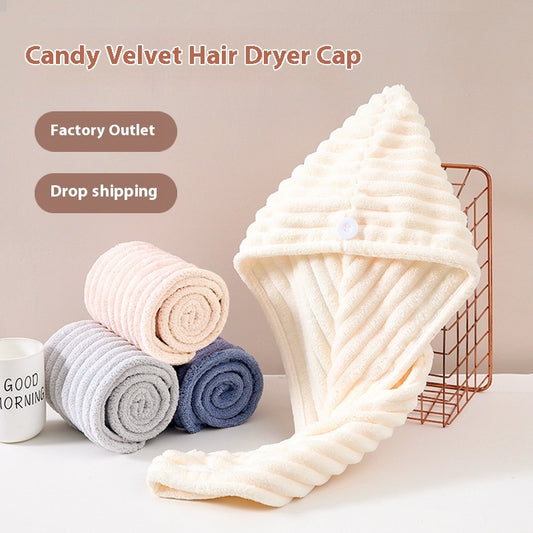 Coral Fleece Hair Drying Cap & Headscarf | Premium Velvet | 19 Colours