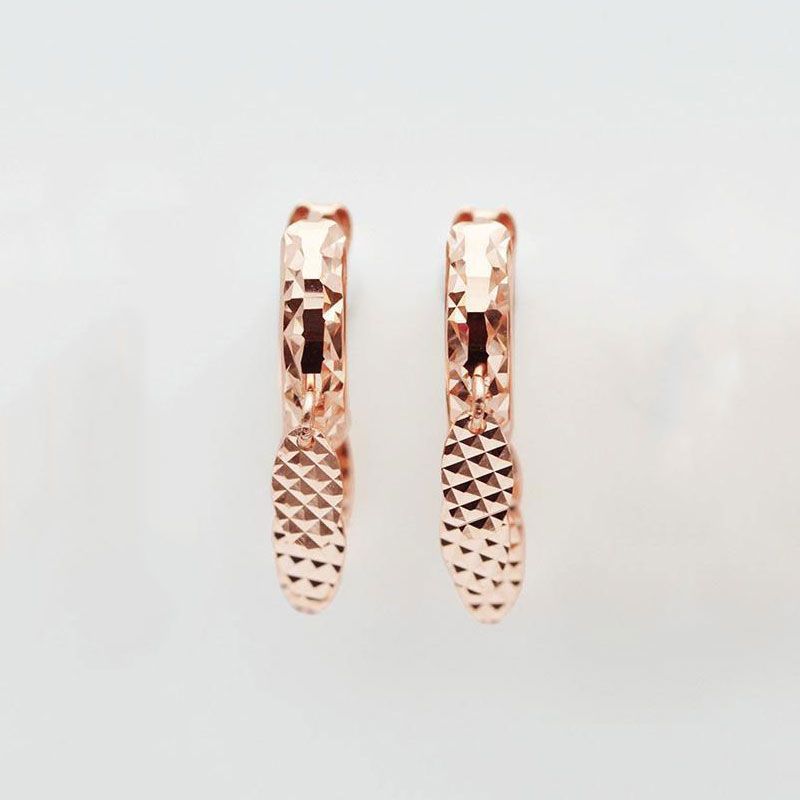 Geometric Willow Leaf Drop Earrings in Rose Gold