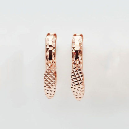 Geometric Willow Leaf Drop Earrings in Rose Gold