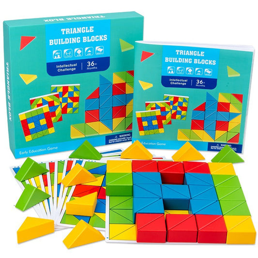 Wisdom Triangle Wooden Building Block Puzzle - Beech Wood Logic Toy
