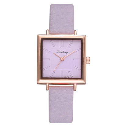 Women's Square Bracelet Quartz Watch | Crystal Leather Strap Dress Watch in 7 Colours