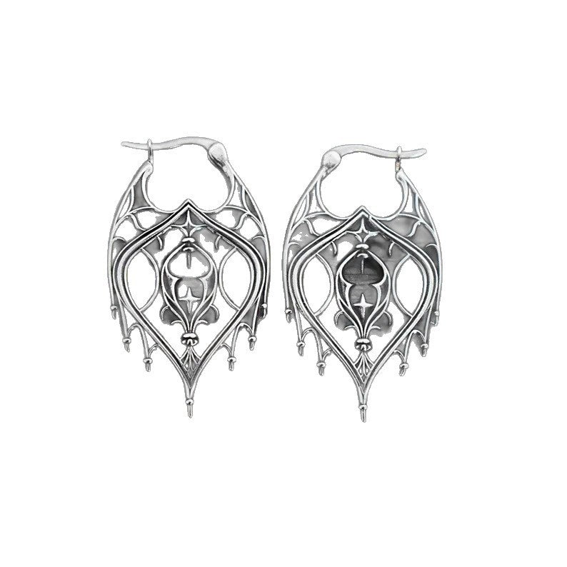 Hollow-Out Geometric Earrings | Retro Irregular Zinc Alloy Earrings for Women