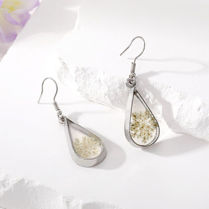 Dried Flower Waterdrop Jewellery | Resin Botanical Necklace & Earrings