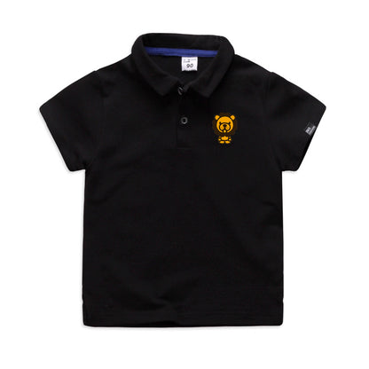 Children's Solid Colour Polo T-Shirt | Cotton Lapel Short Sleeve