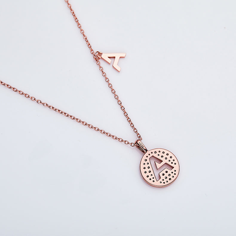 S925 Silver Moissanite Letter A Necklace | GRA Certified