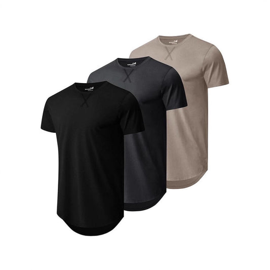 Men's Printed Mesh Cotton Blend T-Shirt - Loose Fit Crew Neck 14 Colours S-3XL