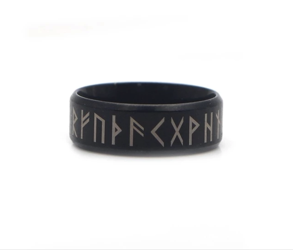 Men's 8mm Matte Stainless Steel Band Ring – Minimalist Steel & Black Band