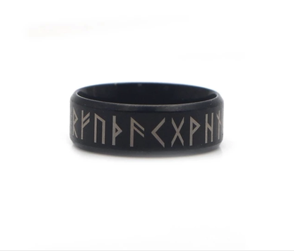 Men's 8mm Matte Stainless Steel Band Ring – Minimalist Steel & Black Band