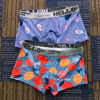 Men's Cotton Boxer Briefs Fruit Print Multi-Pack – 2, 3 or 4 Pairs