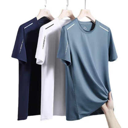 Men's Ice Silk T-Shirt – Slim Fit Short Sleeve | 5 Colours | Sizes M–5XL