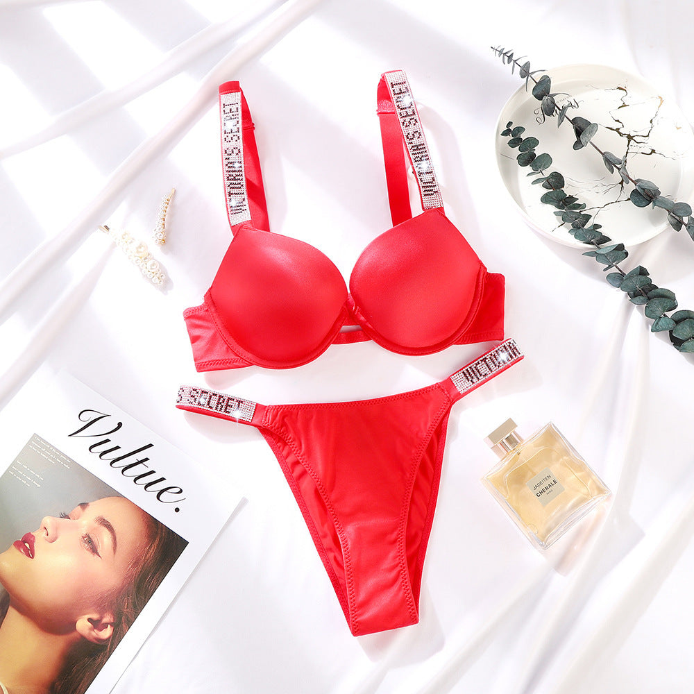 Diamante Embellished Bra and Knicker Set | 11 Colours